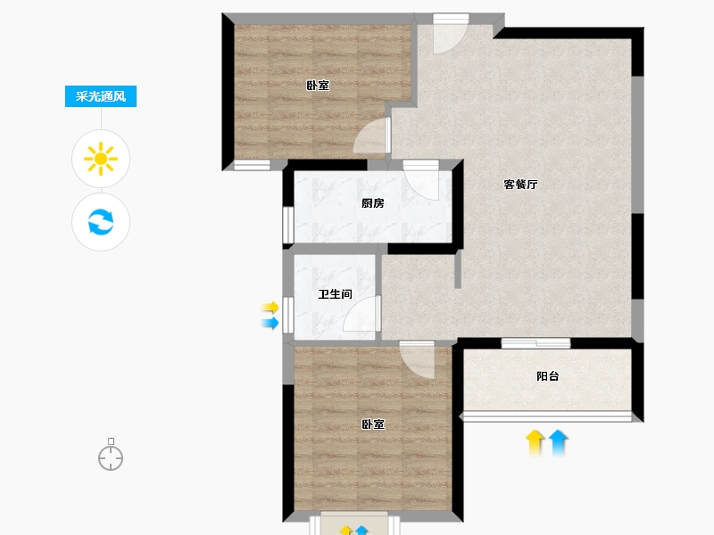 陕西省-铜川市-上河郡-68.80-户型库-采光通风