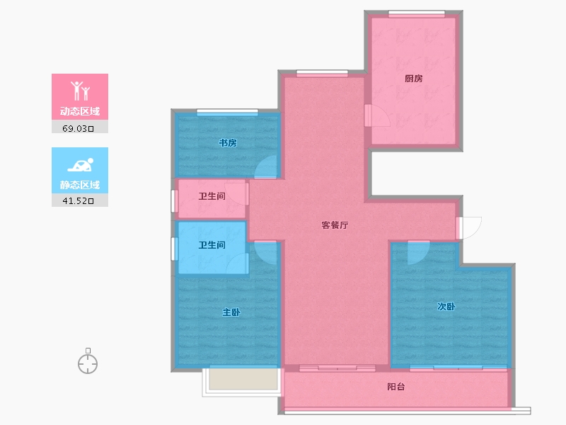 安徽省-宿州市-万兴·瑞禧台-100.00-户型库-动静分区