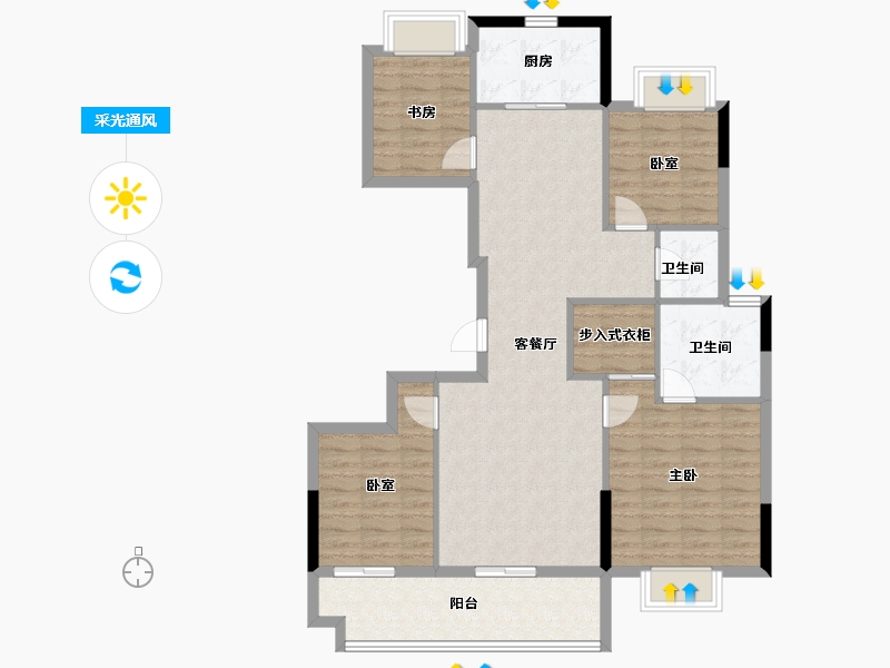 安徽省-黄山市-中科智宸-104.80-户型库-采光通风