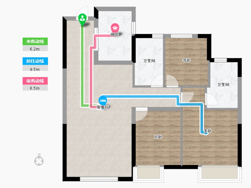 山东省-威海市-富力星光天地-88.00-户型库-动静线