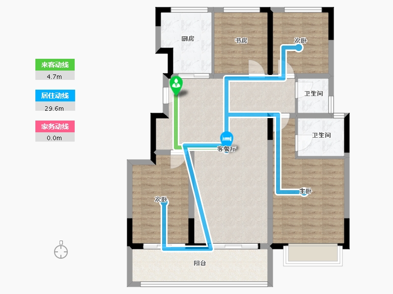 山东省-泰安市-西湖龙胤-105.51-户型库-动静线