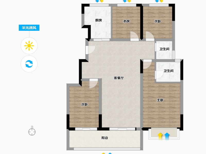 山东省-泰安市-西湖龙胤-105.51-户型库-采光通风