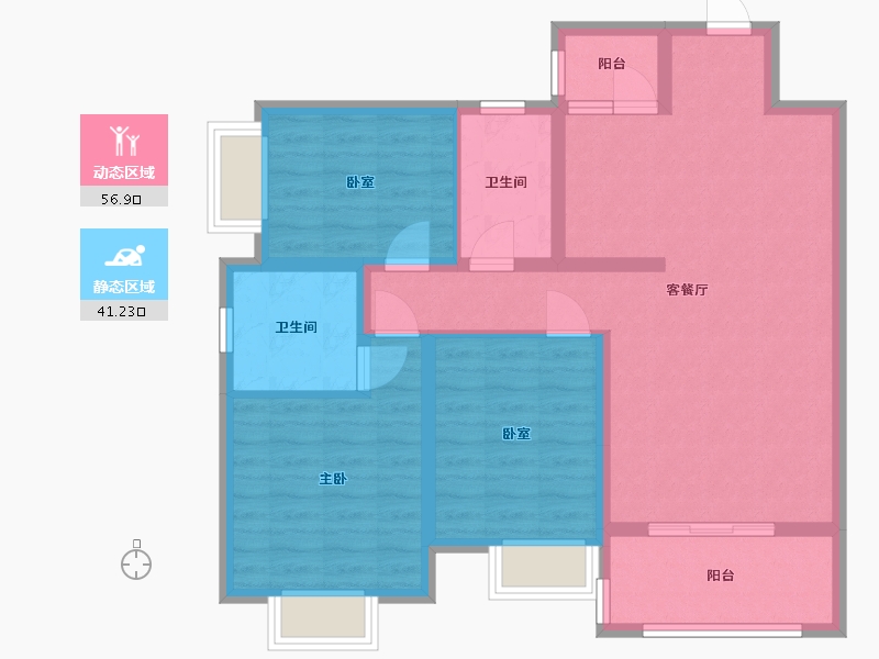 广西壮族自治区-桂林市-漓江锦府-90.00-户型库-动静分区