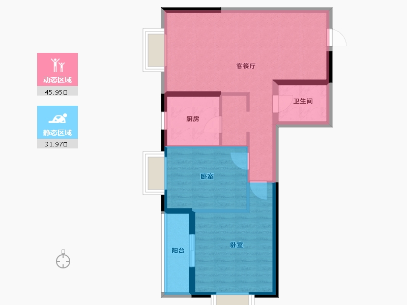 陕西省-铜川市-上河郡-69.60-户型库-动静分区