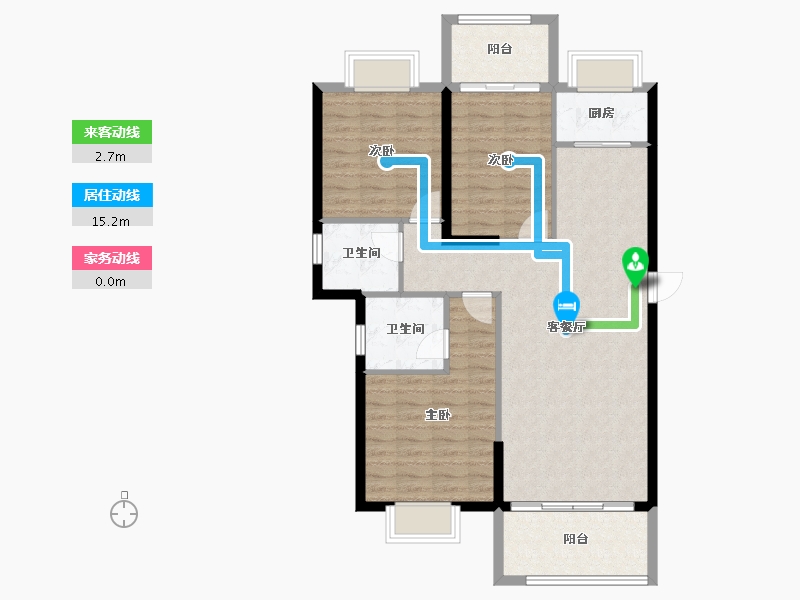 福建省-莆田市-永鸿国际文化城-95.75-户型库-动静线