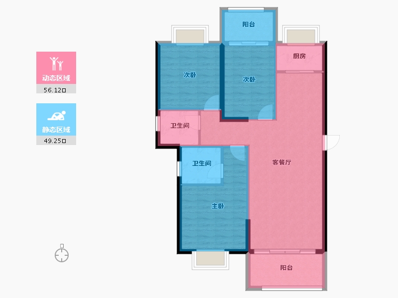 福建省-莆田市-永鸿国际文化城-95.75-户型库-动静分区