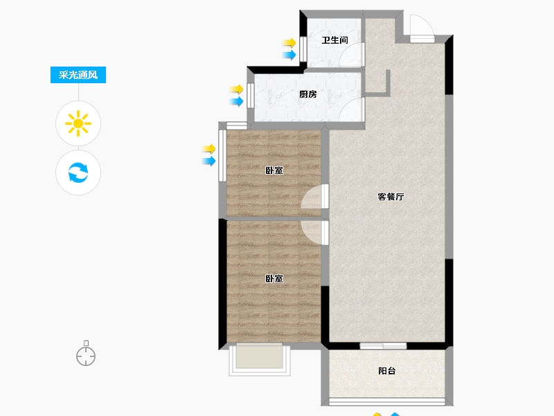 陕西省-铜川市-上河郡-69.60-户型库-采光通风