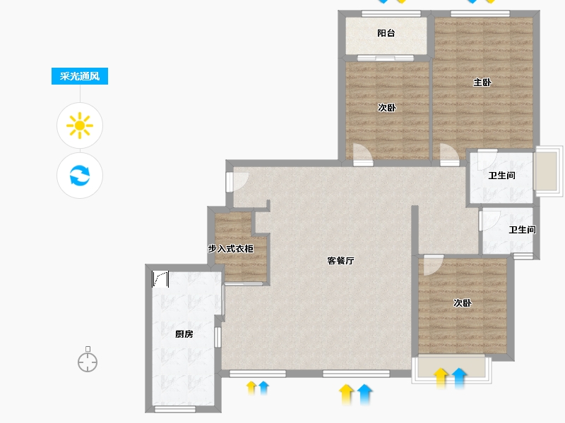 福建省-泉州市-阳光城·丽兹公馆-120.00-户型库-采光通风