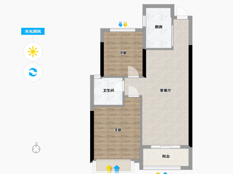 浙江省-温州市-和璟雅苑-63.00-户型库-采光通风