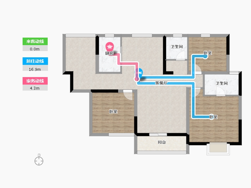 陕西省-铜川市-上河郡-109.60-户型库-动静线