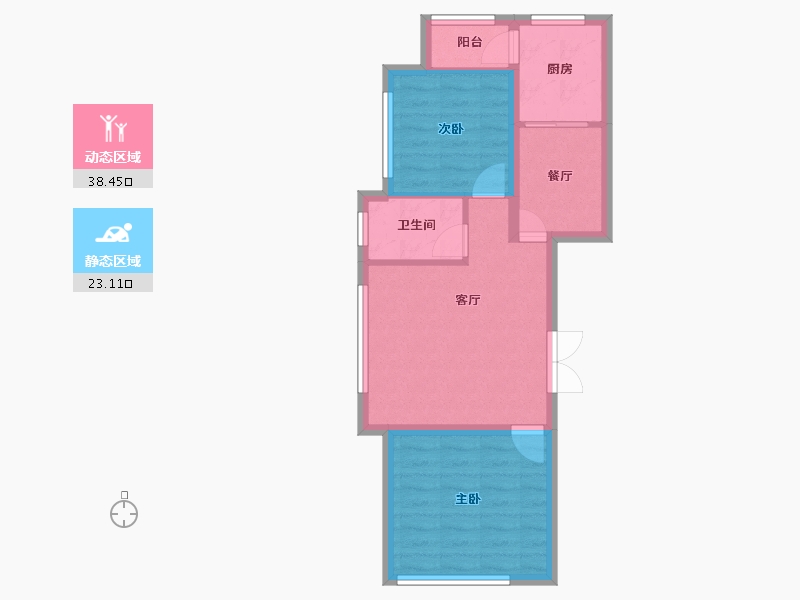 吉林省-辽源市-四平阳光首府-54.76-户型库-动静分区