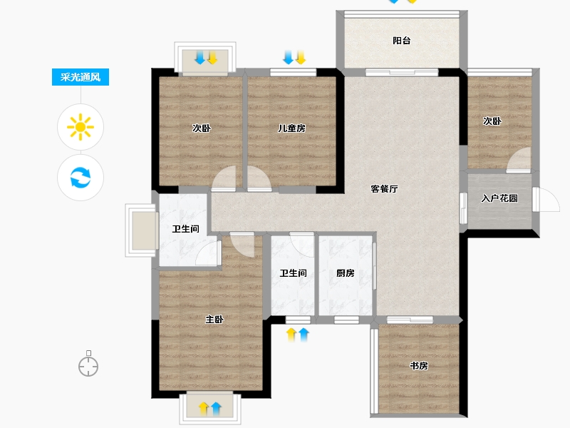 广西壮族自治区-玉林市-玉开东城经典-103.24-户型库-采光通风