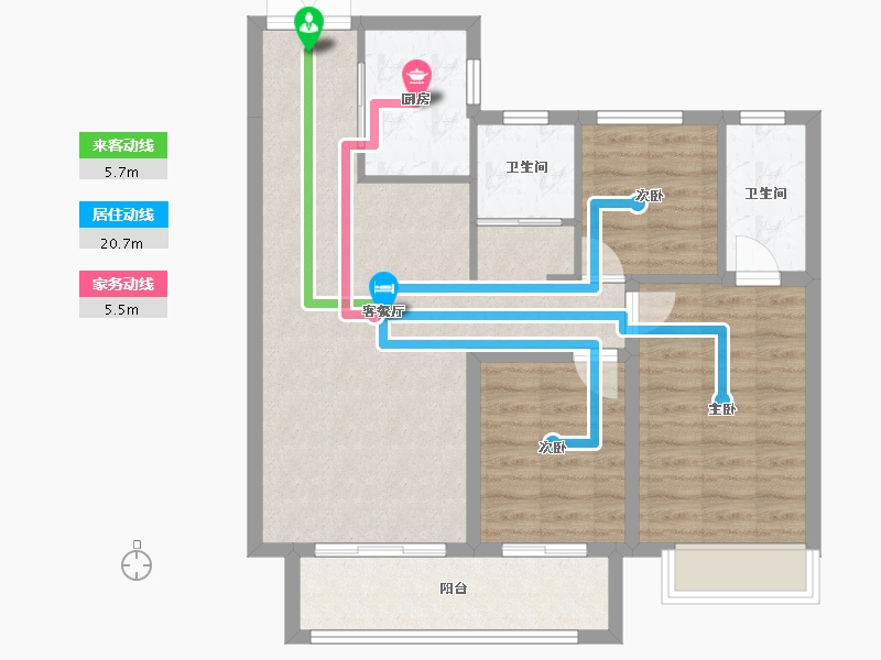 河北省-邢台市-中鼎麒麟华府-82.19-户型库-动静线