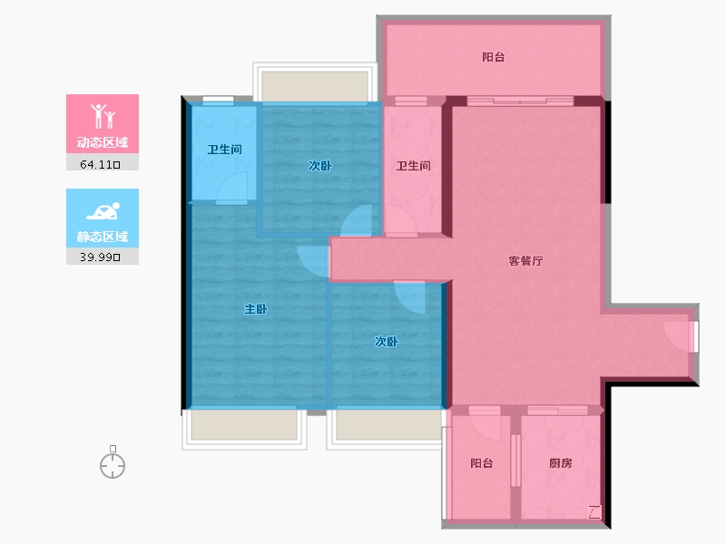 广东省-湛江市-嘉悦花园-93.35-户型库-动静分区