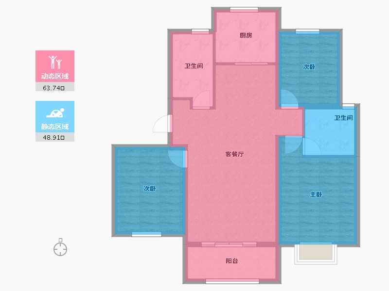 山东省-威海市-广安东浦海岸-101.80-户型库-动静分区