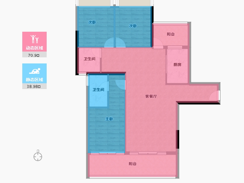 海南省-海口市-观澜湖君悦公馆-99.79-户型库-动静分区