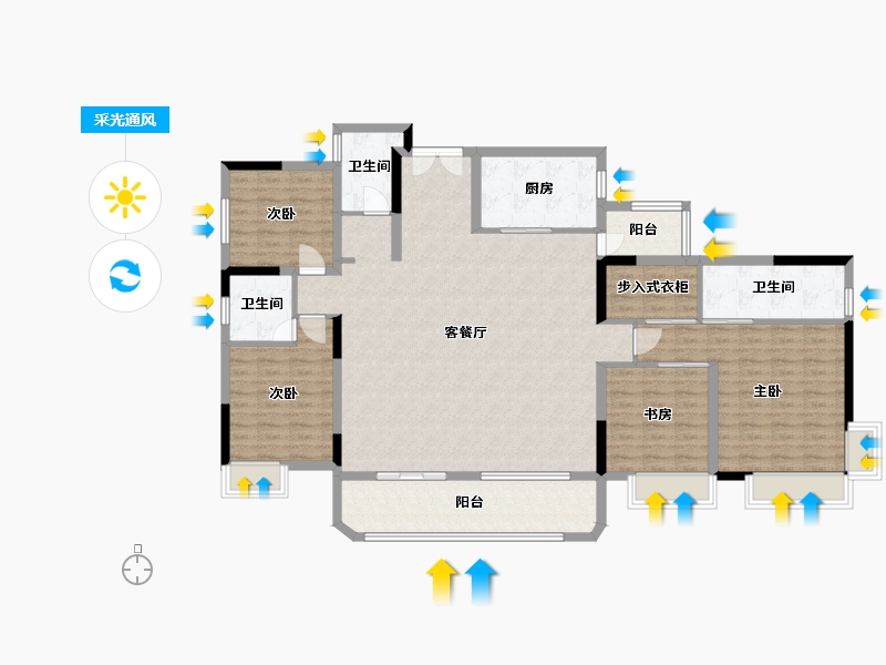 四川省-眉山市-领地·观江府-164.00-户型库-采光通风