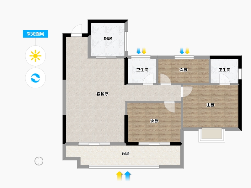 福建省-莆田市-永鸿国际文化城-93.17-户型库-采光通风