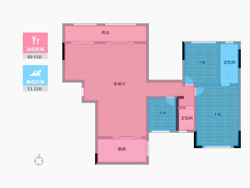 河南省-南阳市-拓丰美泉尊府-127.16-户型库-动静分区