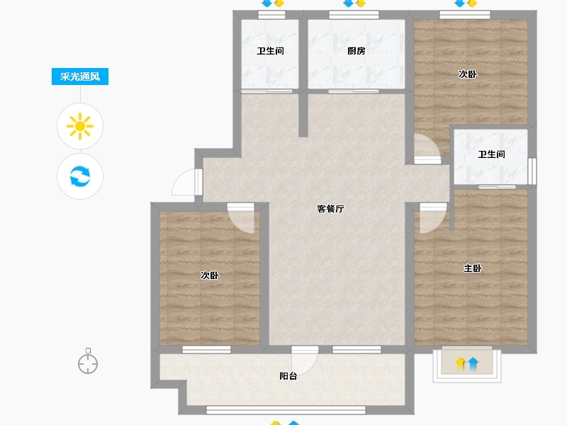 山东省-日照市-高新颐和学府-96.45-户型库-采光通风