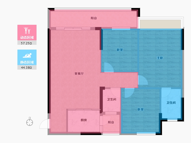 广西壮族自治区-玉林市-喜润·书香府-91.84-户型库-动静分区