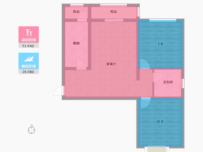 河北省-唐山市-三盛璞悦风华-72.45-户型库-动静分区