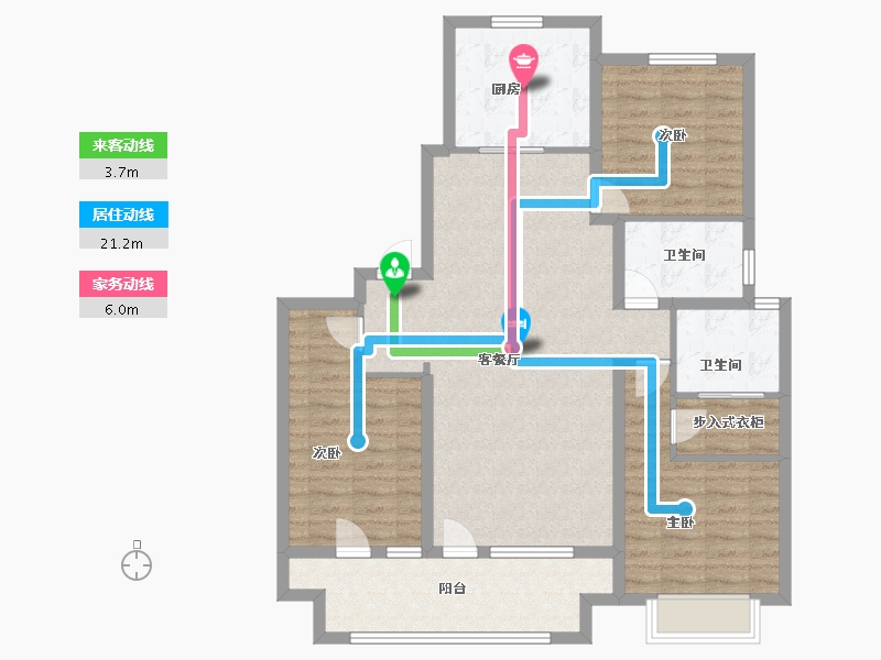 山东省-威海市-格雅花园-106.40-户型库-动静线