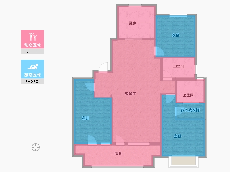 山东省-威海市-格雅花园-106.40-户型库-动静分区