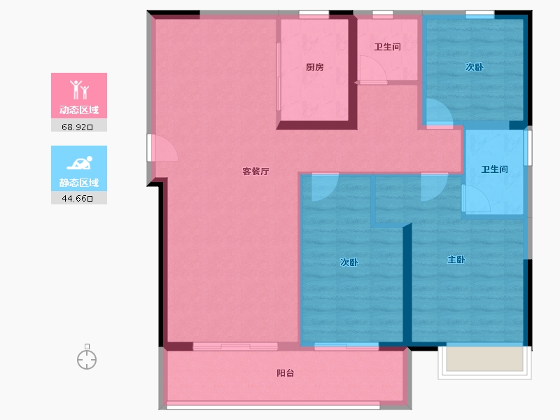 山东省-泰安市-盛世康园-102.76-户型库-动静分区