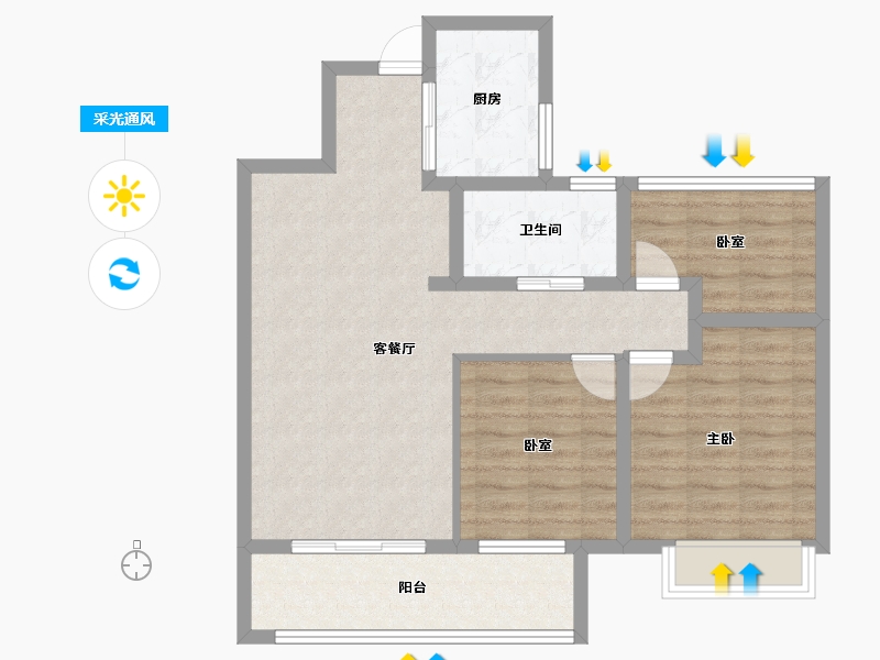 安徽省-宿州市-翔茂悦·府-80.80-户型库-采光通风