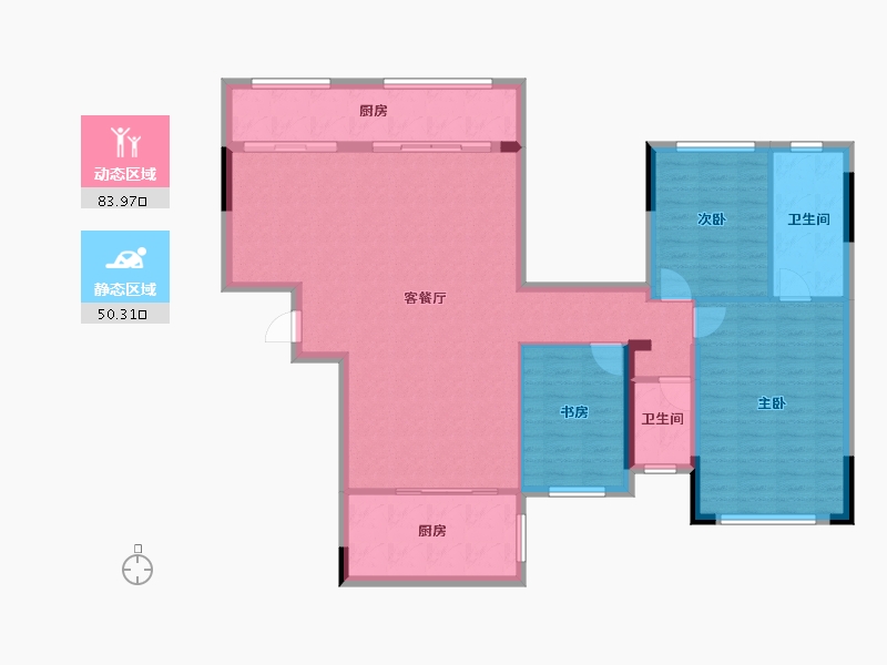 河南省-南阳市-拓丰美泉尊府-122.82-户型库-动静分区