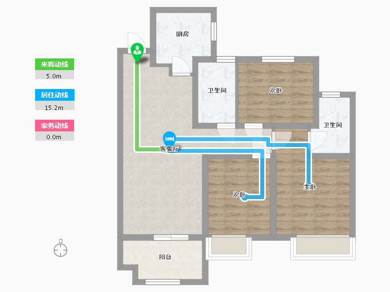 陕西省-西安市-雅居乐·锦城-89.00-户型库-动静线