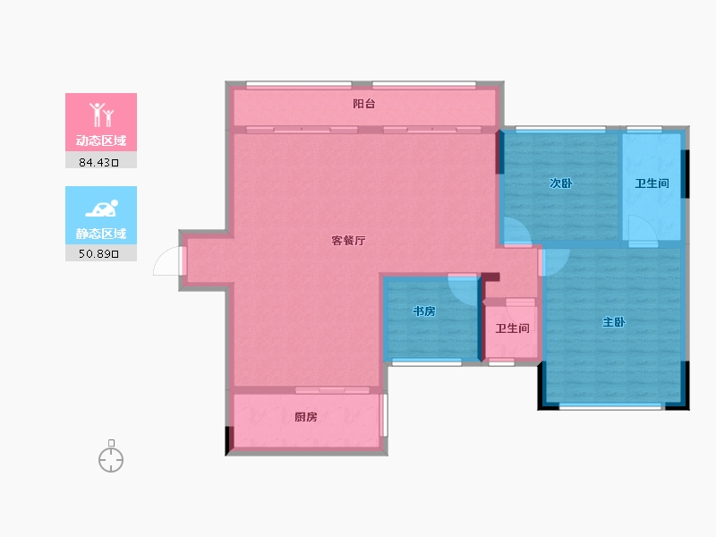 河南省-南阳市-拓丰美泉尊府-123.13-户型库-动静分区