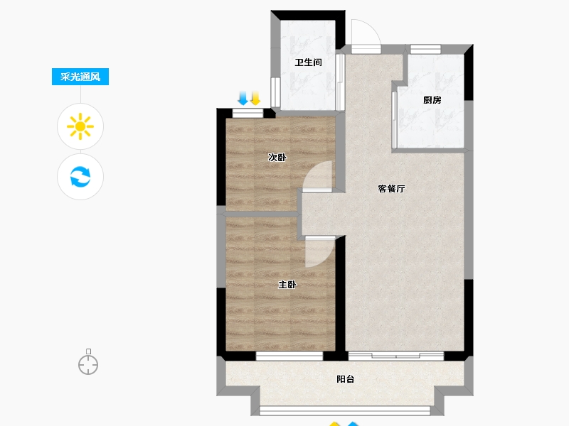 广西壮族自治区-北海市-融创海映兰屿-54.03-户型库-采光通风