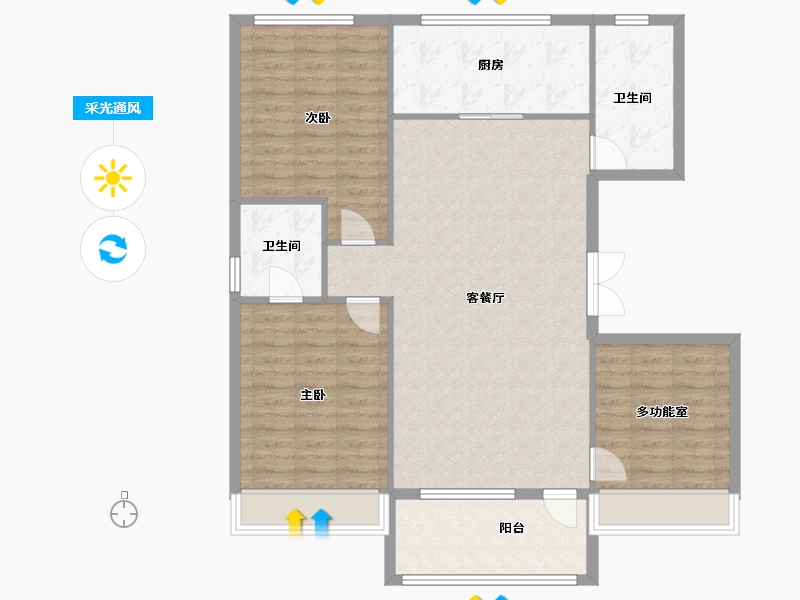 吉林省-辽源市-东丰·南湖一号南区-110.03-户型库-采光通风