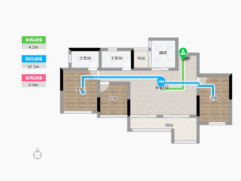 四川省-绵阳市-东原鸿山启城-77.57-户型库-动静线