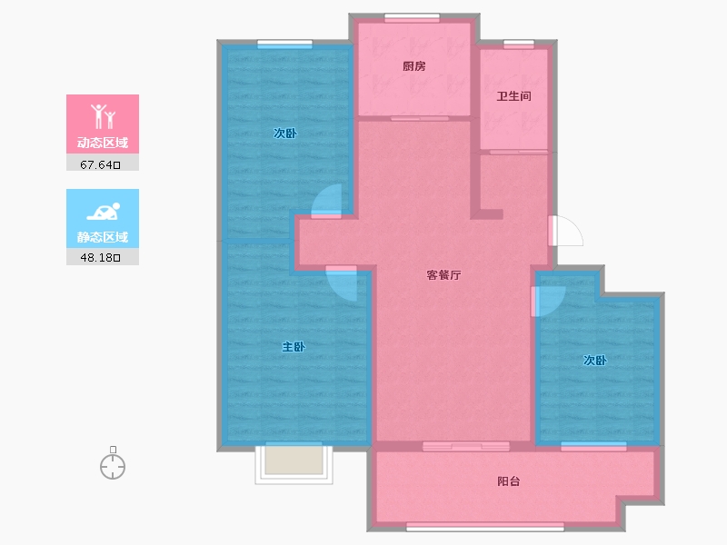 山东省-日照市-德瑞水岸华庭-103.66-户型库-动静分区