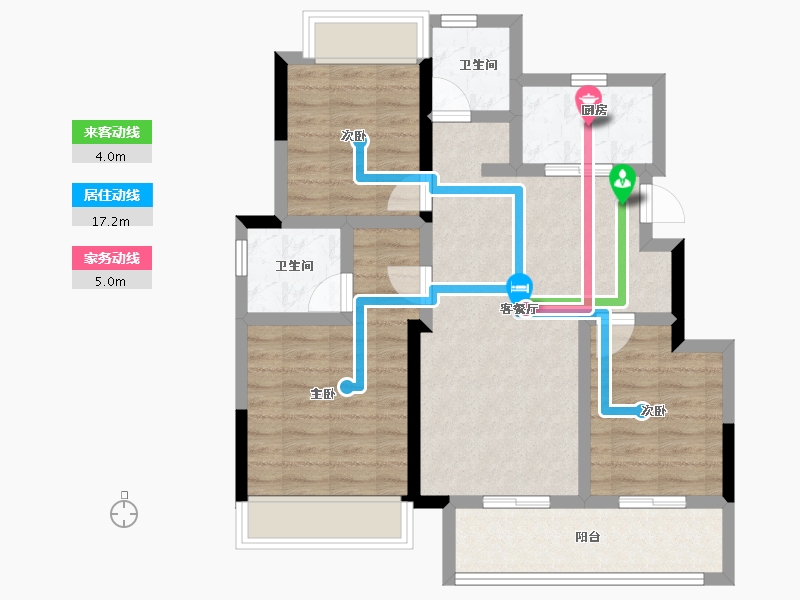 浙江省-衢州市-天阳春晓云筑-77.15-户型库-动静线