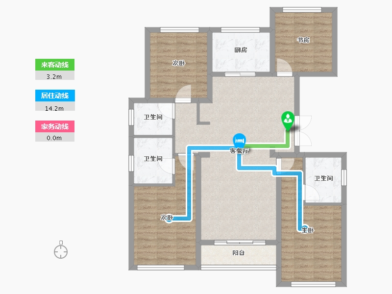 河北省-秦皇岛市-秦皇皓月城-104.60-户型库-动静线