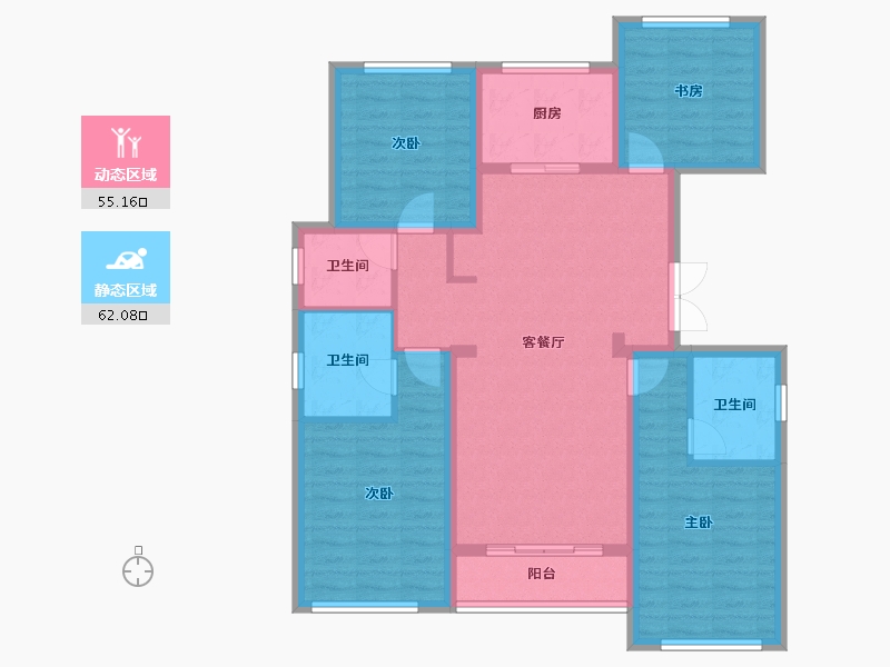 河北省-秦皇岛市-秦皇皓月城-104.60-户型库-动静分区