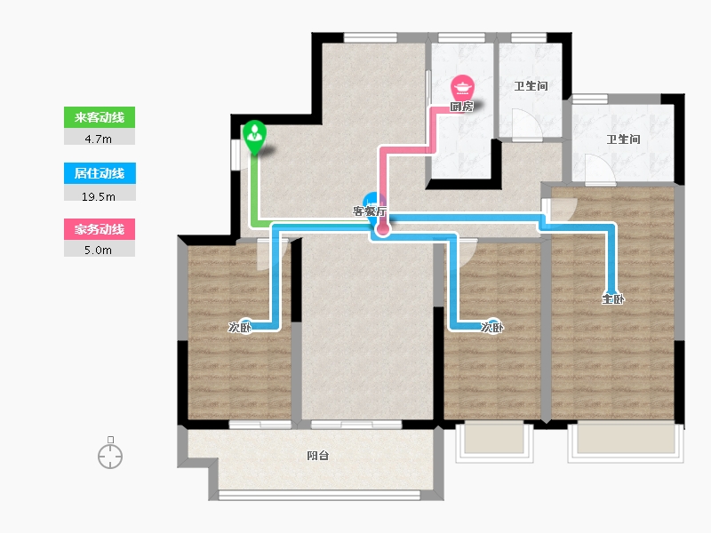 山东省-泰安市-盛世康园-106.77-户型库-动静线