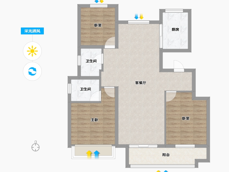 安徽省-宿州市-翔茂悦·府-88.00-户型库-采光通风