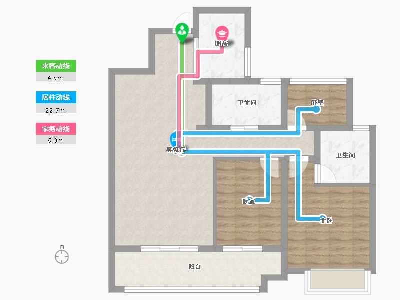 安徽省-宿州市-翔茂悦·府-86.40-户型库-动静线