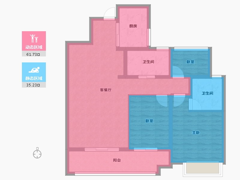 安徽省-宿州市-翔茂悦·府-86.40-户型库-动静分区