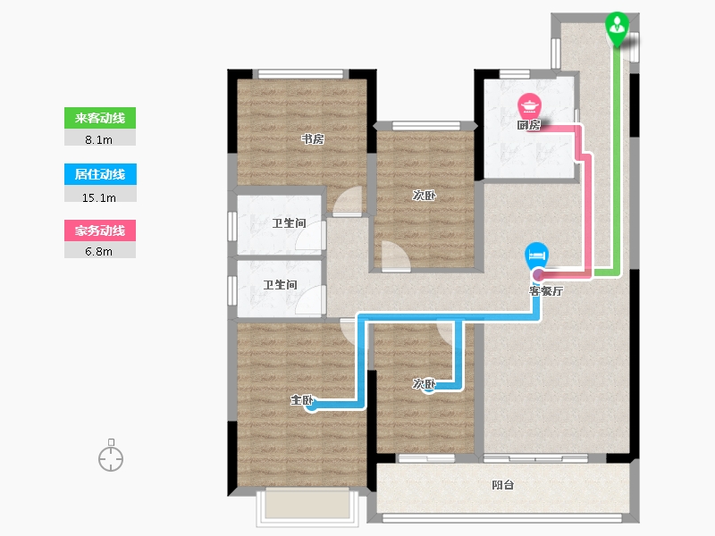 贵州省-遵义市-绿城月映江南-112.39-户型库-动静线