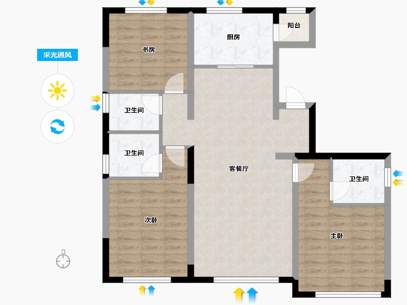 河北省-秦皇岛市-秦皇皓月城-97.45-户型库-采光通风