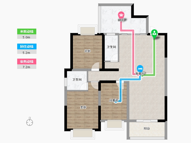 广西壮族自治区-玉林市-玉开东城经典-102.57-户型库-动静线