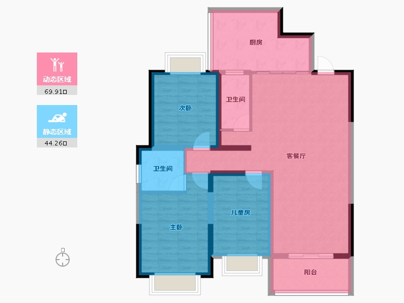 广西壮族自治区-玉林市-玉开东城经典-102.57-户型库-动静分区