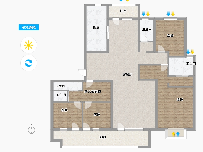 山东省-威海市-格雅花园-142.39-户型库-采光通风