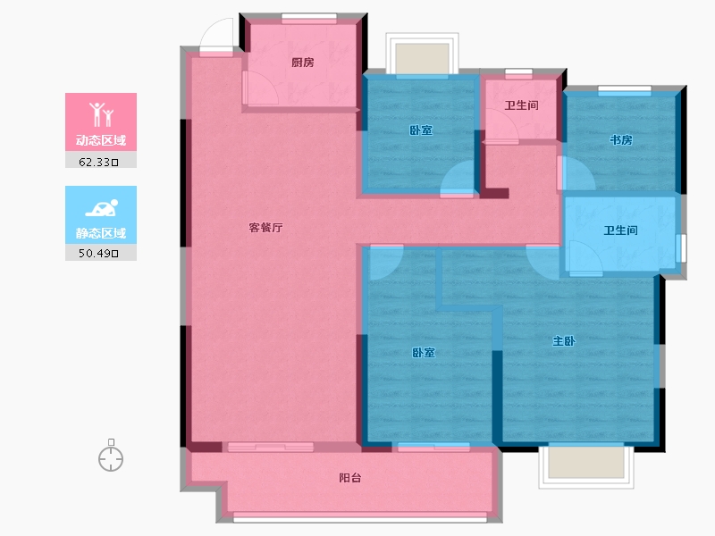 安徽省-宿州市-禾目长安府-100.80-户型库-动静分区